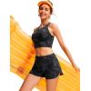 imageCRZ YOGA Womens Swim Board Shorts 3 High Waisted Quick Dry Beach Swimwear Bottoms Bathing Trunks with LinerJungle Camouflage Gray