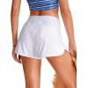 imageCRZ YOGA Womens Swim Board Shorts 3 High Waisted Quick Dry Beach Swimwear Bottoms Bathing Trunks with LinerWhite
