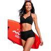 imageCRZ YOGA Womens Swim Board Shorts High Waisted Bathing Suit Bottoms Adjustable Ruched Side SwimsuitBlack