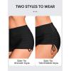 imageCRZ YOGA Womens Swim Board Shorts High Waisted Bathing Suit Bottoms Adjustable Ruched Side SwimsuitBlack