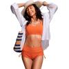 imageCRZ YOGA Womens Swim Board Shorts High Waisted Bathing Suit Bottoms Adjustable Ruched Side SwimsuitCoral