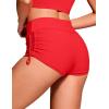 imageCRZ YOGA Womens Swim Board Shorts High Waisted Bathing Suit Bottoms Adjustable Ruched Side SwimsuitDeep Red