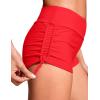 imageCRZ YOGA Womens Swim Board Shorts High Waisted Bathing Suit Bottoms Adjustable Ruched Side SwimsuitDeep Red