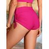 imageCRZ YOGA Womens Swim Board Shorts High Waisted Bathing Suit Bottoms Adjustable Ruched Side SwimsuitGranita Pink