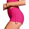 imageCRZ YOGA Womens Swim Board Shorts High Waisted Bathing Suit Bottoms Adjustable Ruched Side SwimsuitGranita Pink