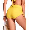 imageCRZ YOGA Womens Swim Board Shorts High Waisted Bathing Suit Bottoms Adjustable Ruched Side SwimsuitHigh Visibility Yellow