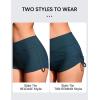 imageCRZ YOGA Womens Swim Board Shorts High Waisted Bathing Suit Bottoms Adjustable Ruched Side SwimsuitInsignia Blue