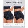 imageCRZ YOGA Womens Swim Board Shorts High Waisted Bathing Suit Bottoms Adjustable Ruched Side SwimsuitJungle Camouflage Gray