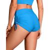 imageCRZ YOGA Womens Swim Board Shorts High Waisted Bathing Suit Bottoms Adjustable Ruched Side SwimsuitMadagascar Blue