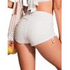 imageCRZ YOGA Womens Swim Board Shorts High Waisted Bathing Suit Bottoms Adjustable Ruched Side SwimsuitMilky White Bone