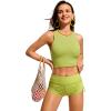 imageCRZ YOGA Womens Swim Board Shorts High Waisted Bathing Suit Bottoms Adjustable Ruched Side SwimsuitPrimrose Yellow