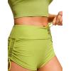 imageCRZ YOGA Womens Swim Board Shorts High Waisted Bathing Suit Bottoms Adjustable Ruched Side SwimsuitPrimrose Yellow