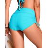 imageCRZ YOGA Womens Swim Board Shorts High Waisted Bathing Suit Bottoms Adjustable Ruched Side SwimsuitTurquoise