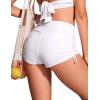 imageCRZ YOGA Womens Swim Board Shorts High Waisted Bathing Suit Bottoms Adjustable Ruched Side SwimsuitWhite