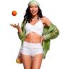 imageCRZ YOGA Womens Swim Board Shorts High Waisted Bathing Suit Bottoms Adjustable Ruched Side SwimsuitWhite