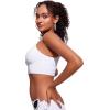 imageCRZ YOGA Womens V Neck Bikini Tops Adjustable Spaghetti Straps Bathing Suit Sexy Swimsuit PaddedWhite