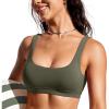 imageCRZ YOGA Womens Scoop Neck Bikini Tops Wide Straps U Back Bathing Suit Swimsuit Push Up Padded Sports BraDark Olive