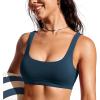 imageCRZ YOGA Womens Scoop Neck Bikini Tops Wide Straps U Back Bathing Suit Swimsuit Push Up Padded Sports BraInsignia Blue