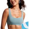 imageCRZ YOGA Womens Scoop Neck Bikini Tops Wide Straps U Back Bathing Suit Swimsuit Push Up Padded Sports BraLight Grayish Blue