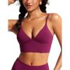 imageCRZ YOGA Womens V Neck Bikini Tops Adjustable Spaghetti Straps Bathing Suit Sexy Swimsuit PaddedFuchsia