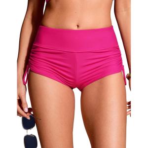 imageCRZ YOGA Womens Swim Board Shorts High Waisted Bathing Suit Bottoms Adjustable Ruched Side SwimsuitGranita Pink