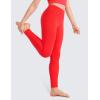 imageCRZ YOGA Girls Butterluxe Full Length Athletic Leggings  Kids High Waist Lounge Pants Active Dance Running Yoga TightsDark Red