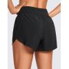 imageCRZ YOGA High Waisted Dolphin Athletic Running Shorts for Women 3quot High Split Comfy Mesh Liner for Gym Workout TrackBlack