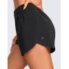 imageCRZ YOGA High Waisted Dolphin Athletic Running Shorts for Women 3quot High Split Comfy Mesh Liner for Gym Workout TrackBlack