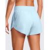 imageCRZ YOGA High Waisted Dolphin Athletic Running Shorts for Women 3quot High Split Comfy Mesh Liner for Gym Workout TrackBlue Linen