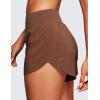 imageCRZ YOGA High Waisted Dolphin Athletic Running Shorts for Women 3quot High Split Comfy Mesh Liner for Gym Workout TrackCoffee Brown