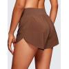 imageCRZ YOGA High Waisted Dolphin Athletic Running Shorts for Women 3quot High Split Comfy Mesh Liner for Gym Workout TrackCoffee Brown