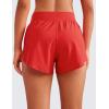 imageCRZ YOGA High Waisted Dolphin Athletic Running Shorts for Women 3quot High Split Comfy Mesh Liner for Gym Workout TrackDeep Red