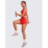 imageCRZ YOGA High Waisted Dolphin Athletic Running Shorts for Women 3quot High Split Comfy Mesh Liner for Gym Workout TrackDeep Red