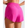 imageCRZ YOGA High Waisted Dolphin Athletic Running Shorts for Women 3quot High Split Comfy Mesh Liner for Gym Workout TrackHibiscus Purple