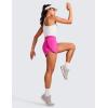 imageCRZ YOGA High Waisted Dolphin Athletic Running Shorts for Women 3quot High Split Comfy Mesh Liner for Gym Workout TrackHibiscus Purple