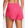 imageCRZ YOGA High Waisted Dolphin Athletic Running Shorts for Women 3quot High Split Comfy Mesh Liner for Gym Workout TrackLip Gloss Pink