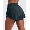 imageCRZ YOGA High Waisted Dolphin Athletic Running Shorts for Women 3quot High Split Comfy Mesh Liner for Gym Workout TrackMelanite