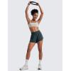 imageCRZ YOGA High Waisted Dolphin Athletic Running Shorts for Women 3quot High Split Comfy Mesh Liner for Gym Workout TrackMelanite