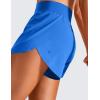 imageCRZ YOGA High Waisted Dolphin Athletic Running Shorts for Women 3quot High Split Comfy Mesh Liner for Gym Workout TrackSparkle Blue