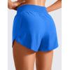 imageCRZ YOGA High Waisted Dolphin Athletic Running Shorts for Women 3quot High Split Comfy Mesh Liner for Gym Workout TrackSparkle Blue