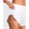 imageCRZ YOGA High Waisted Dolphin Athletic Running Shorts for Women 3quot High Split Comfy Mesh Liner for Gym Workout TrackWhite