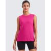 imageCRZ YOGA Pima Cotton High Neck Tank Basic Workout Sleeveless Tops for Women Soft Casual Athletic Yoga ShirtsGranita Pink