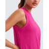 imageCRZ YOGA Pima Cotton High Neck Tank Basic Workout Sleeveless Tops for Women Soft Casual Athletic Yoga ShirtsGranita Pink