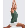 imageCRZ YOGA Pima Cotton High Neck Tank Basic Workout Sleeveless Tops for Women Soft Casual Athletic Yoga ShirtsGraphite Green