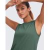 imageCRZ YOGA Pima Cotton High Neck Tank Basic Workout Sleeveless Tops for Women Soft Casual Athletic Yoga ShirtsGraphite Green