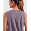 imageCRZ YOGA Pima Cotton High Neck Tank Basic Workout Sleeveless Tops for Women Soft Casual Athletic Yoga ShirtsPurple Gray