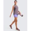 imageCRZ YOGA Pima Cotton High Neck Tank Basic Workout Sleeveless Tops for Women Soft Casual Athletic Yoga ShirtsPurple Gray