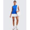 imageCRZ YOGA Pima Cotton High Neck Tank Basic Workout Sleeveless Tops for Women Soft Casual Athletic Yoga ShirtsStrong Blue