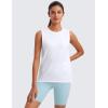 imageCRZ YOGA Pima Cotton High Neck Tank Basic Workout Sleeveless Tops for Women Soft Casual Athletic Yoga ShirtsWhite