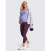 imageCRZ YOGA Womens Butterluxe Maternity Capris Leggings 23quot  Workout Active Yoga Crop Pants Over The Belly Pregnancy SoftDeep Purple